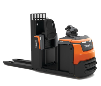 Toyota low level order picker OSE120 with lights on